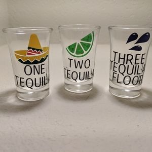 Set of three shot glasses